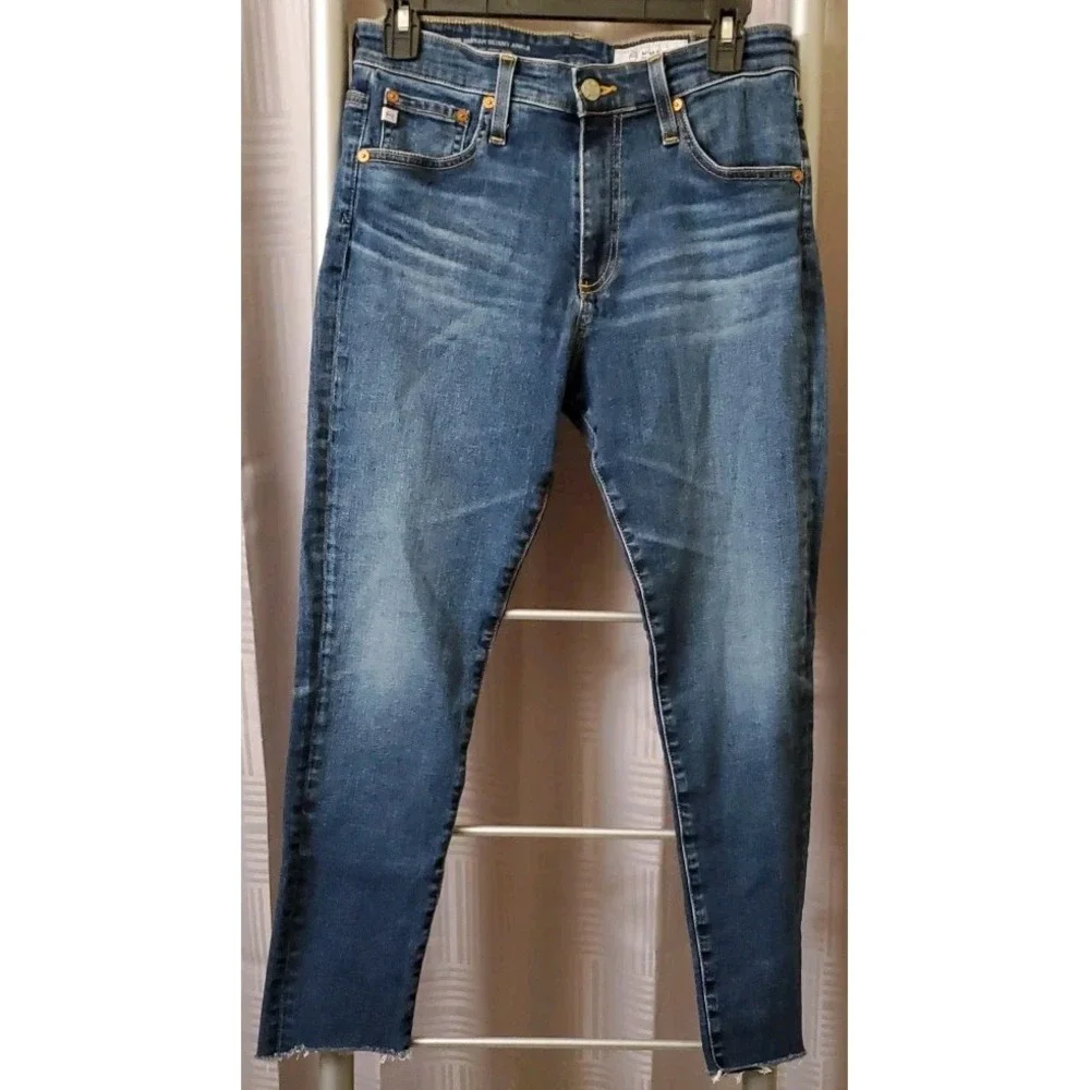 AG Adriano Goldschmied Jeans Womens 29R The‎ Farrah Skinny Ankle Raw Hem Hi-Rise